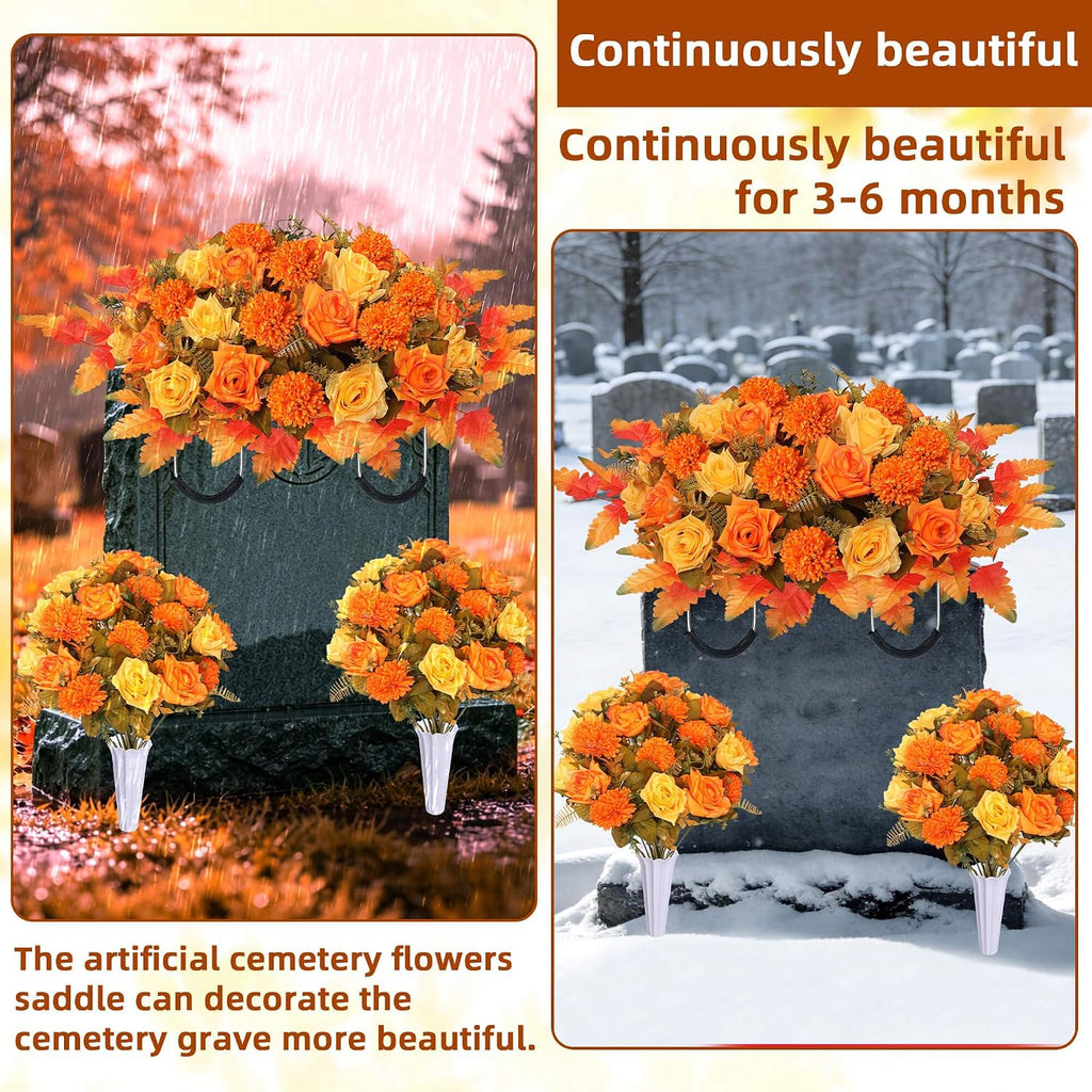 lodou 3 piece cemetery flowers set – large, side view