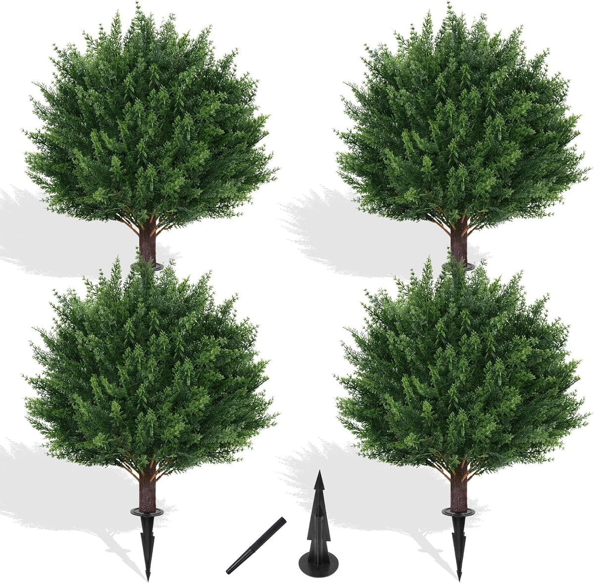 yangrass 23" set of 4 artificial cypress topiary, main product view