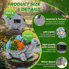Jetec Solar Garden Statue Fountain Turtle, Pond Water Spitter Aerator | Not Included Tubing, Lawn Decor Tortoise Statue with Succulent & LED Lights for Outdoor Patio, Yard, Ponds Decor, Ideal Gift