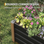 Garvee Aluminum Raised Garden Bed 4' x 2' x 16", Open-Bottom Deep Design with Rounded Safety Corners & Anti-Cut Trim, Large Outdoor Planter Box Kit, Gray