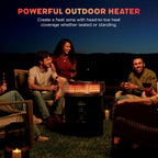 ninja fireside360 fire pit & heater, 80,000 btu shown in use