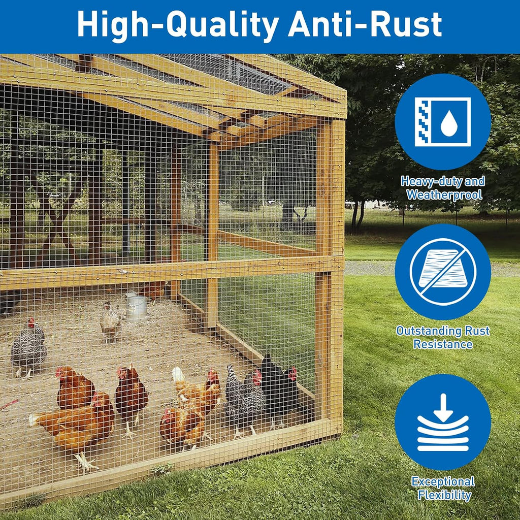 Hardware Cloth,Chicken Wire Fence,1/2 inch 15.7in x 6ft Galvanized Welded Cage Wire for Bird Wire Gopher Wire Rabbit Wire Snake Fence Poultry Netting Cage Screen