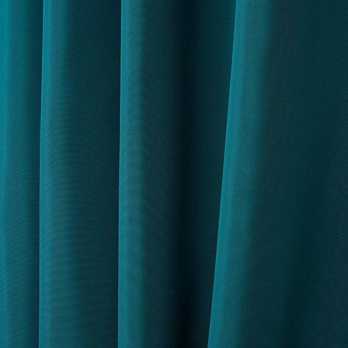 NICOLE MILLER NEW YORK Canvas Indoor/Outdoor Grommet Top Curtain Panel Pair, 54"x96", Turk Teal