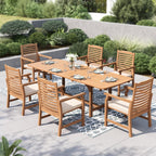 phi villa teak outdoor table, expandable wood table on a desk or shelf
