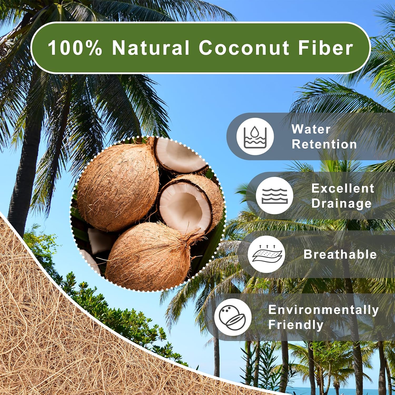 6 Pack 16 Inch Coco Liners for Hanging Baskets Coconut Husk Plant Liners 100% Natural Round Coco Coir Liner for Hanging Basket Flowers