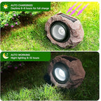 Timeflies Solar Rock Lights Outdoor, 2 Pack Super Bright Solar Spot Lights Outdoor IP65 Waterproof Solar Yard Lights, Auto On/Off Garden Decor for Outside Paths, Sidewalks, Yards, Landscapes, Patios