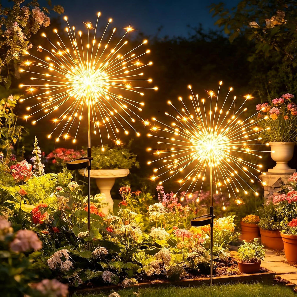hpufkot solar garden lights outdoor,waterproof garden, 2pc 200, main product view