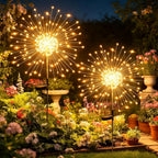 hpufkot solar garden lights outdoor,waterproof garden, 2pc 200, main product view