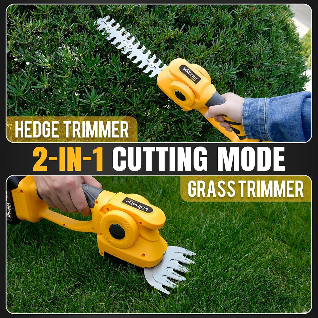2-in-1 Cordless Pole Hedge Trimmer & Grass Shear, 14FT Reach | 20V Power with 2x4Ah Batteries, 9" Hedge Blade & Grass Shear, Multi-Angle Head, Up to 2800RPM for Shrubs and Lawn Edges