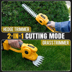 2-in-1 Cordless Pole Hedge Trimmer & Grass Shear, 14FT Reach | 20V Power with 2x4Ah Batteries, 9" Hedge Blade & Grass Shear, Multi-Angle Head, Up to 2800RPM for Shrubs and Lawn Edges