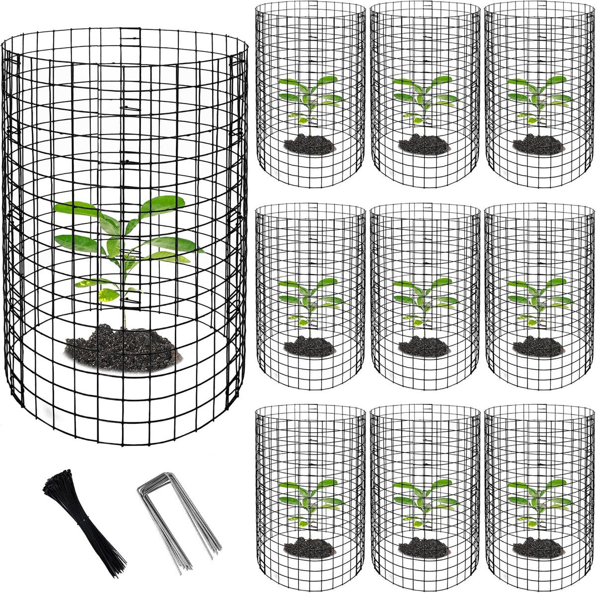 10 packs wire plant protector from animals, metal, main product view