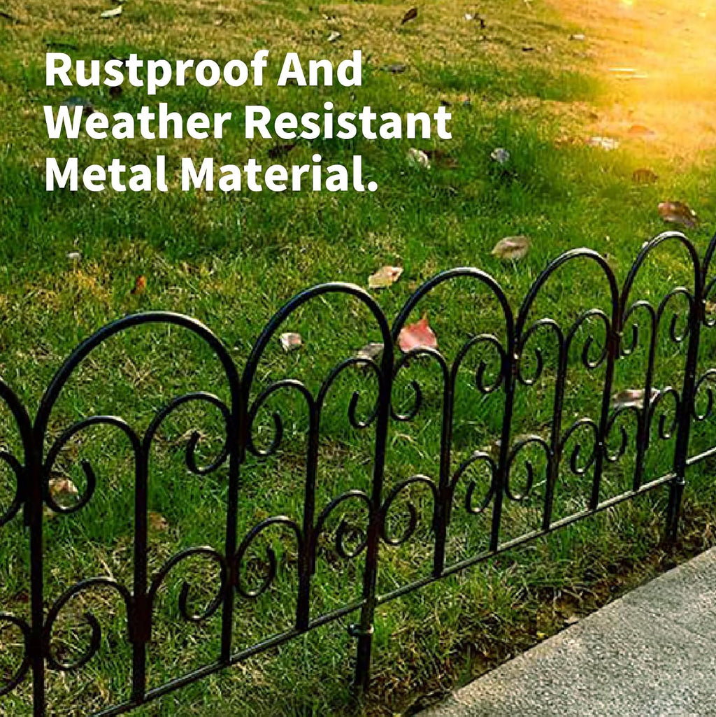 garden edging border decorative fences panel 18" w, front angle view