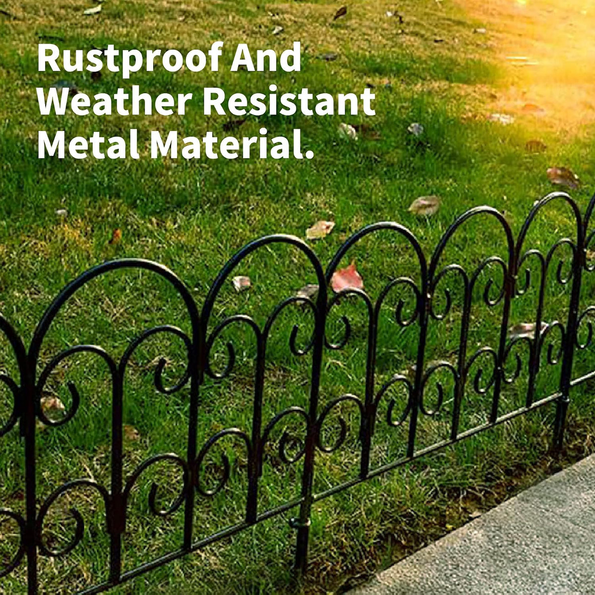 garden edging border decorative fences panel 18" w, front angle view
