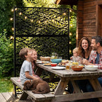 VINGLI Privacy Fence Panels, 72H’’ x 47W’’ Metal Privacy Screen Freestanding, Decorative Privacy Panels for Patio Garden Pool, Outdoor & Indoor (Leaf)