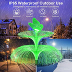 4 Pack Solar Garden Lights, Gardening Birthday Gifts for Mom Grandma Women, Waterproof 7 Color Changing Jellyfish Light with Butterfly Solar Flower Lights for Outdoor Pool Yard Garden Decor