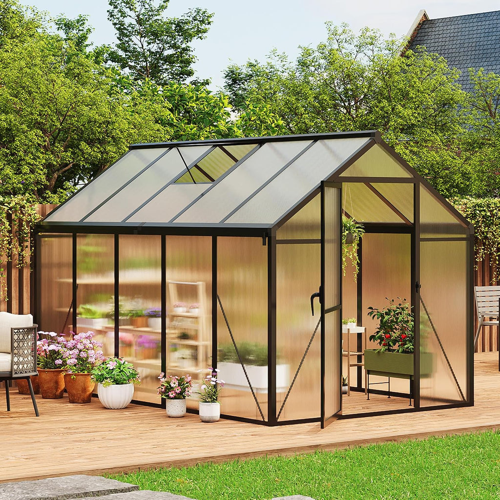 10 ft greenhouse, outdoor greenhouses, polycarbonate panels with, main product view