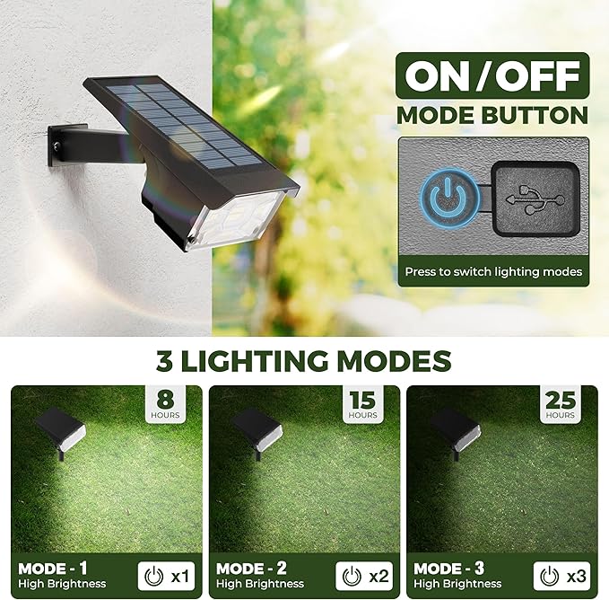 Kingsyard Solar Color Changing Lights 8 Colors, USB & Solar Powered Solar Lights Outdoor Waterproof IP68, Multicolor RGB Outdoor Lights for Garden Yard Landscape Decor, 6 Pack