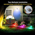 Halloween Christmas Outdoor Spotlights,12W RGBW Colors Changing Landscape Spotlight with Remote Control, IP65 Waterproof 110V Plug in LED Spotlight Outdoor for Yard Garden House (4Pack)