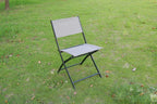 2-Piece Folding Bistro Sling Chairs, Portable Outdoor Patio Dining Set, Gray, No Assembly