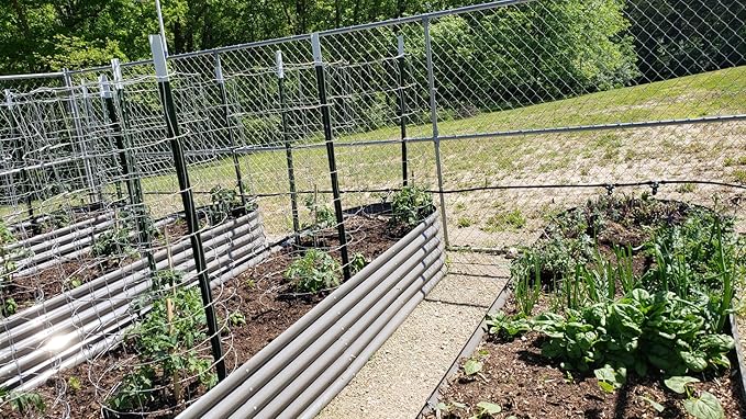 A ANLEOLIFE Set of 14, 18 Inch Tall Raised Garden Beds Kit, Heart-Shaped, Large Oval & Round Metal Planters – Ideal for Backyard Vegetables Flowers Herbs, Quartz Grey