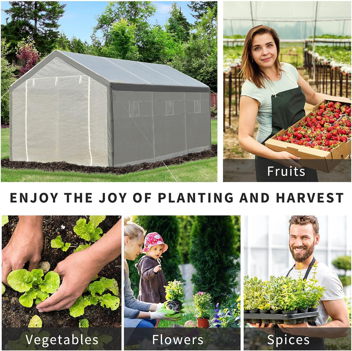 outsunny 20' x 10' x 9' walk-in greenhouse, package contents