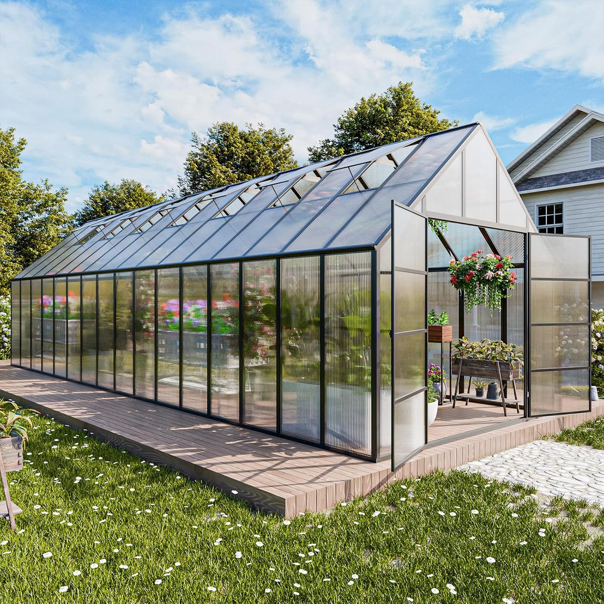 cdcasa 10x32x10 ft greenhouse for outdoors, extra large, main product view