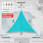 Amgo 32' x 32' x 32' Turquoise Triangle Sun Shade Sail Outdoor Canopy Awning UPF50+ AGTAPRT12, 95% UV Blockage, Water & Air Permeable, Commercial Standard Heavy Duty (We Make Custom Size)