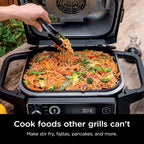 Ninja XSKGRDPLT Woodfire, Outdoor Flat Top Griddle Plate, Compatible with Ninja Woodfire Grills (OG700 series), Ceramic Coating, Insert, Black/Grey | Ninja Woodfire Griddle Plate clicks into your grill for even, edge-to-edge searing and easy-clean