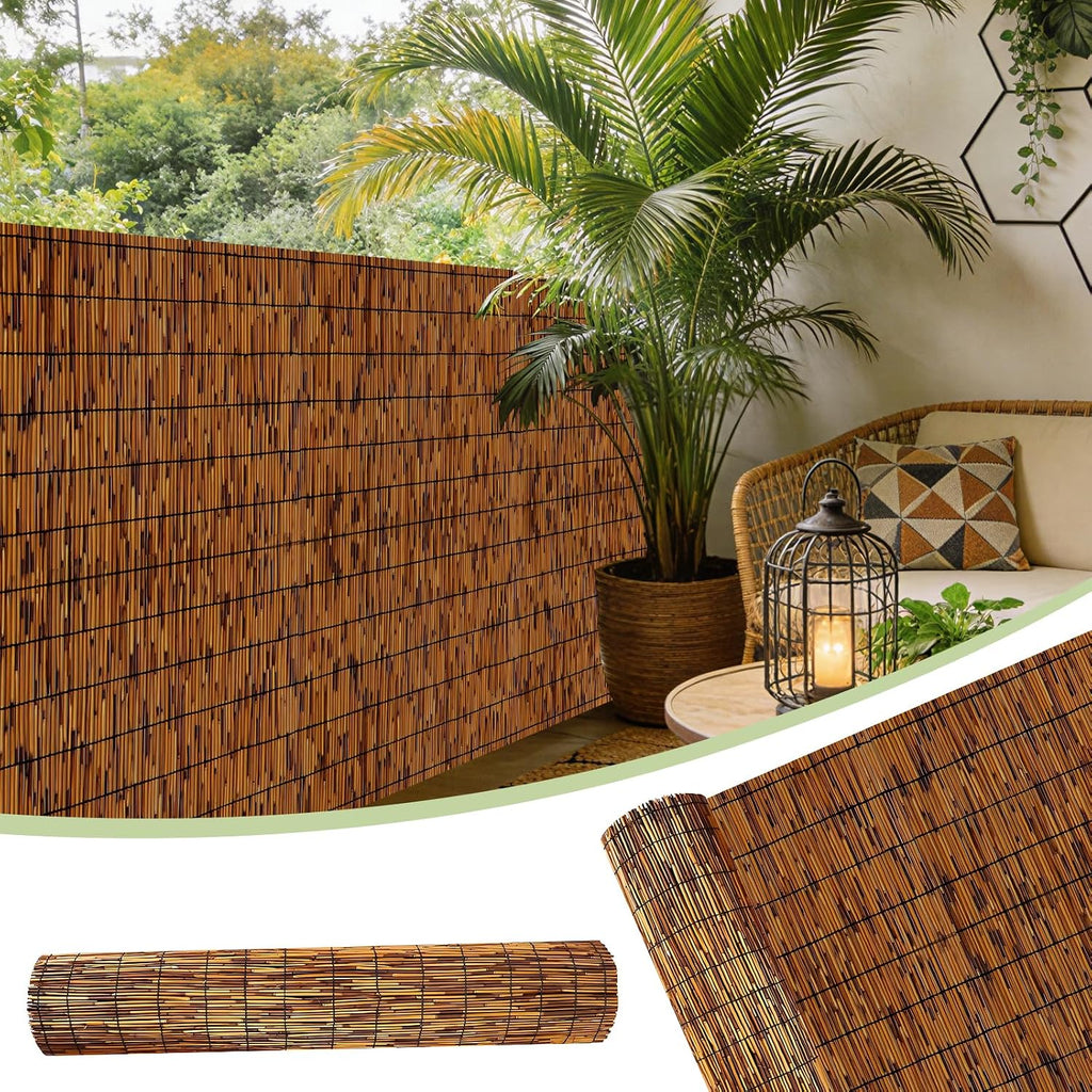 fenrunxu bamboo reed screen fencing,4ft x 16.4ft natural, main product view