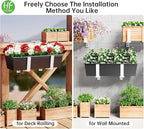 HFHOME Set of 2 Adjustable Window Planter Box Brackets, White Brackets for Window Boxes Planters, Planter Shelving with Adjustable Size The Width of The Bottom of The Planter Box (Patent Registered)