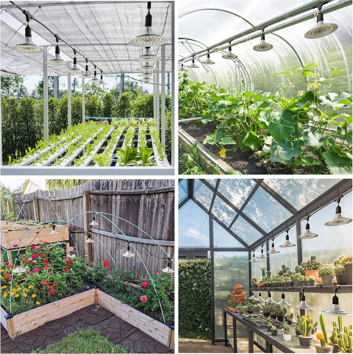 outdoor grow lights with timer, full spectrum greenhouse, close-up detail