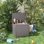 32 Gallon Outdoor Storage Box - Deck Box Container for Patio, Pool, and Garden-Waterproof and UV Resistant Resin,Lockable (Grey)