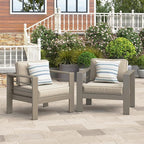 Wisteria Lane 2-Piece Patio Sofa Set, Metal Outdoor Armchair with Waterproof Upgraded Cushions, All-Weather Outdoor Single Sofa for Balcony, Garden, Deck, Backyard, Khaki