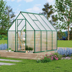 6'x7' aluminum-framed polycarbonate greenhouse, heavy duty polycarbonate greenhouse, main product view