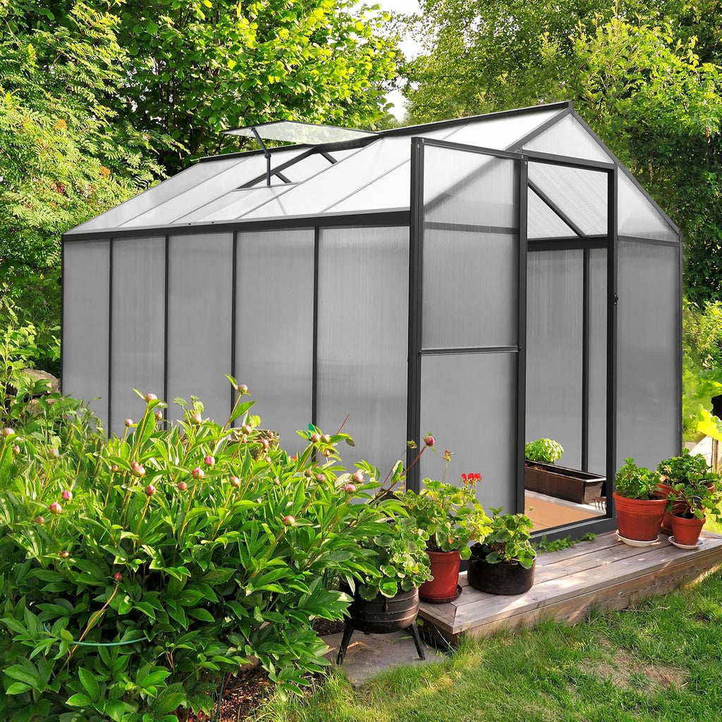 veikou 6' x 10' greenhouse for outdoors, polycarbonate, main product view