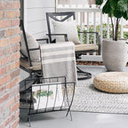 NUU GARDEN Outdoor Patio Swivel Chair Set of 2, Iron Swivel Rocker Dining Chairs with Padded Cushions, Comfortable Outdoor Chairs for Patio, Garden, Backyard & Balcony, Black and Beige