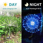 JJGoo Solar Firework Lights, 2 Pack 120 LEDs 2 Lighting Modes Solar Garden Lights Outdoor Waterproof for Yard Patio Walkway Pathway Party Wedding Christmas Decorative - Blue