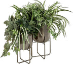 Deco 79 Metal Round Planter with Removable Stand, Set of 2 16", 13"H, Black