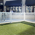 zippity davidson portable event fence, white vinyl freestanding, main product view