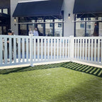 zippity davidson portable event fence, white vinyl freestanding, main product view