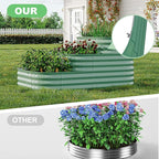 Garvee Galvanized Raised Garden Bed Kit - 61x42x31 in Outdoor Planter Box for Vegetables, Flowers. Modular 3-in-1 Raised Garden Beds Outdoor with Open Base, Garden Box for Deep Root Growth, Green