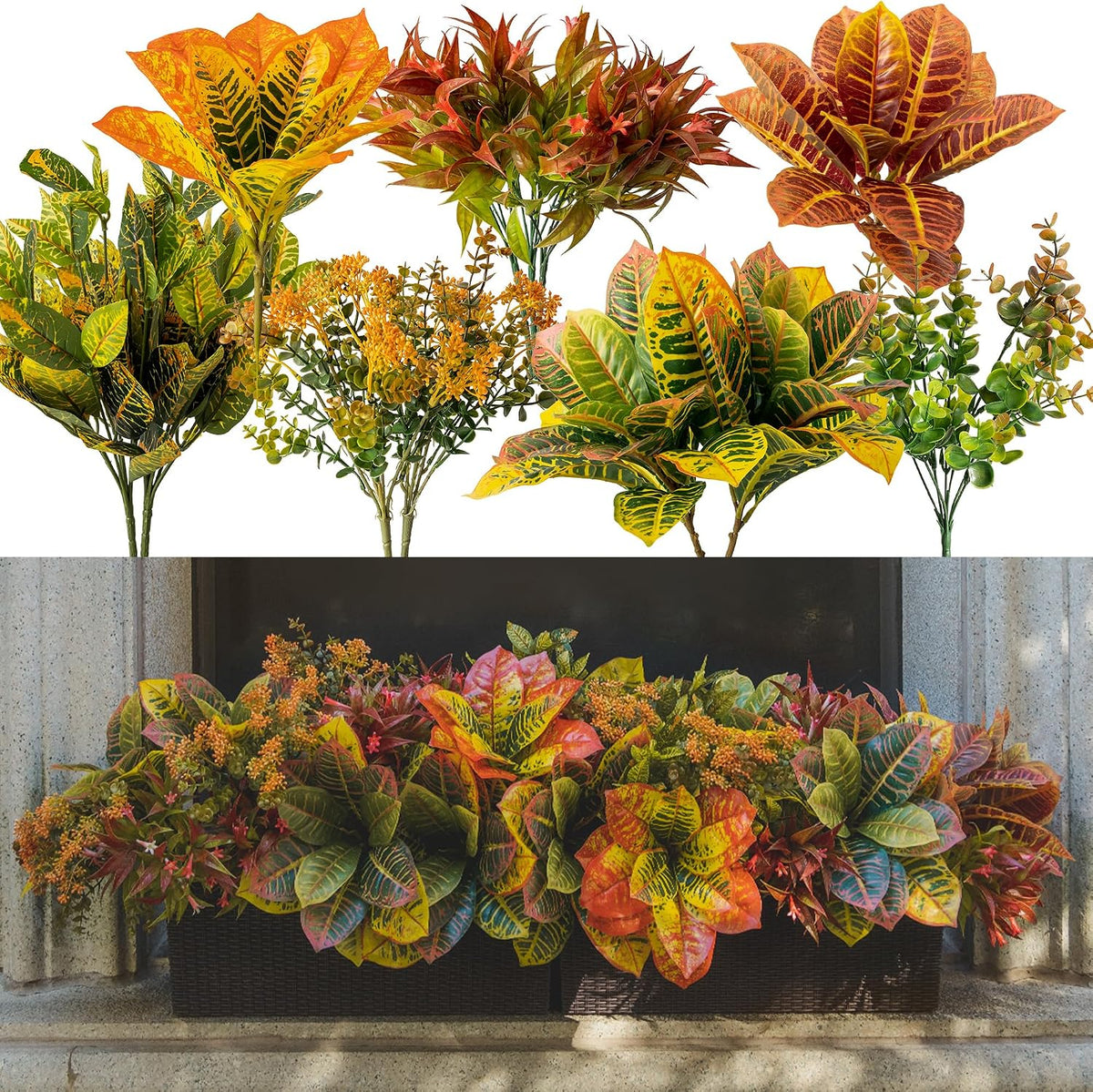 party joy 12 bunches artificial fall flowers, fake, main product view