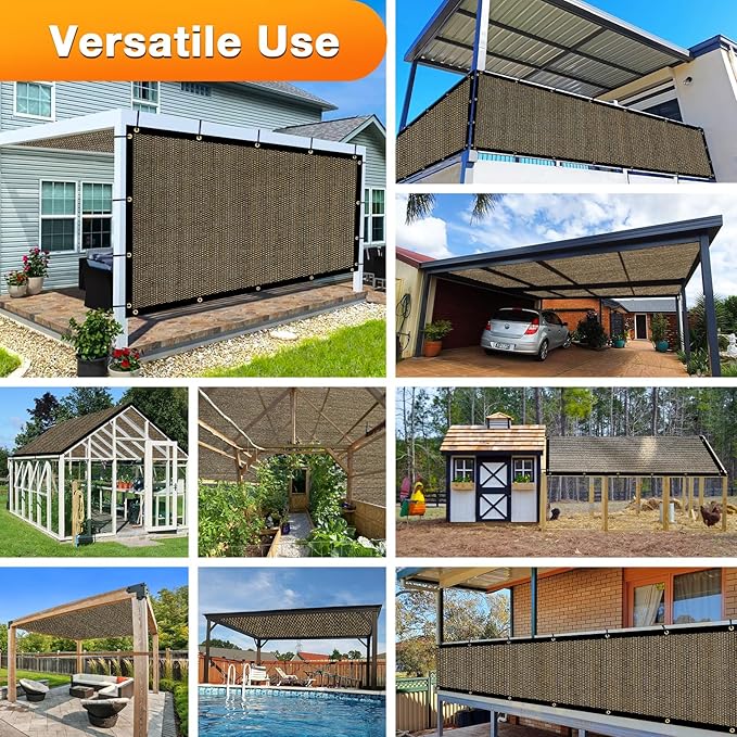 Artpuch Outdoor Pergola Shade Cover 4x20 FT Sun Shade Cloth with Grommets Mocha 90% UV Protection Canopy Patio Privacy Screen (Customized Available)