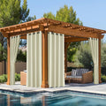 NICETOWN Fade Resistant Outdoor Curtains for Patio Waterproof 2 Panels, UV Protection Grade 4 Lightfastness Fade-Proof & Blackout Drapes for Deck, Porch, Gazebo, Light Beige, W52 x L96 Each Panel
