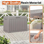Outdoor Storage Box, Resin Deck Boxes Indoor and outdoor, Waterproof Storage Box Lockable Lid (Grey, 45 Gallon)