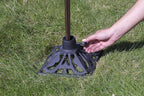 TIKI Cast Iron Torch Stand – Heavy-Duty, Freestanding & Weather-Resistant Torch Base for Patio, Garden, Deck & Backyard – Fits Torch Poles 0.75" to 1.25" – 9" x 9", Black