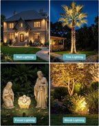 Solid Brass Outdoor Landscape Spotlights, Heavy Duty Low Voltage Landscape Lighting with 5W 2700K Aluminum MR16 Bulbs, Wired 12V Waterproof Large Bronze Uplights for Garden, Yard, Trees, 10 Pack