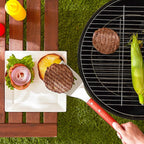 RSVP International Endurance BBQ Grill Spatula Flipper, 18" | Flip Burgers & Other Food w/ Long Handle that Keeps Hands Safe from Fire | Made from Stainless Steel & Rosewood