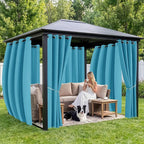 Outdoor Curtains for Patio Waterproof 6 Panels - Windproof, Privacy, Weatherproof Outside Drapes for Gazebo Pergola Porch, Grommet Top and Tab Bottom, 54x108 Inch, Teal