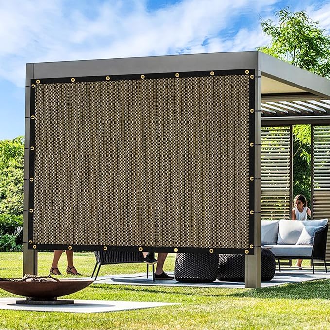Artpuch Outdoor Pergola Shade Cover 4x24 FT Sun Shade Cloth with Grommets Mocha 90% UV Protection Canopy Patio Privacy Screen (Customized Available)